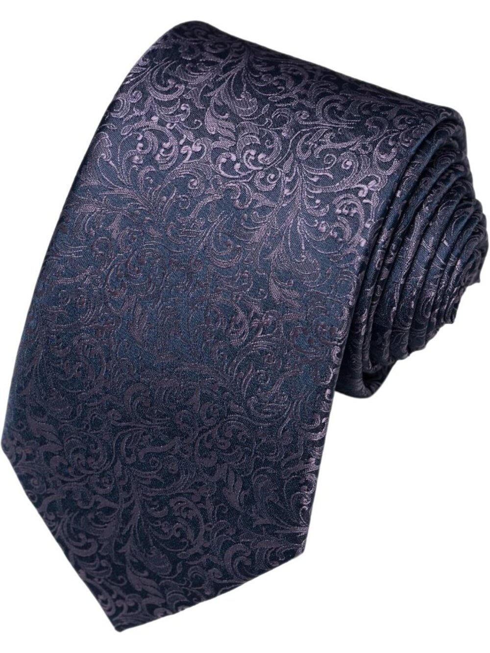🆕Men's Purple 100% Microfiber Paisley Slim Formal Necktie For Wedding Dress